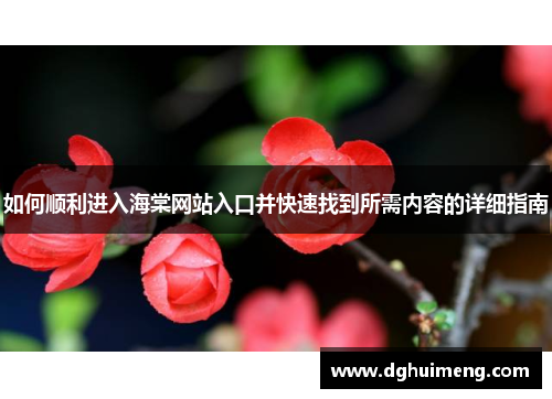 如何顺利进入海棠网站入口并快速找到所需内容的详细指南